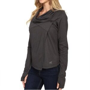 Arc'teryx Size M Yonge Long Sleeve Wrap Fleece Lined Cardigan Charcoal Grey